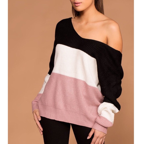 💕Happy Forever Black Pink Cross Cozy Sweater - Picture 2 of 4